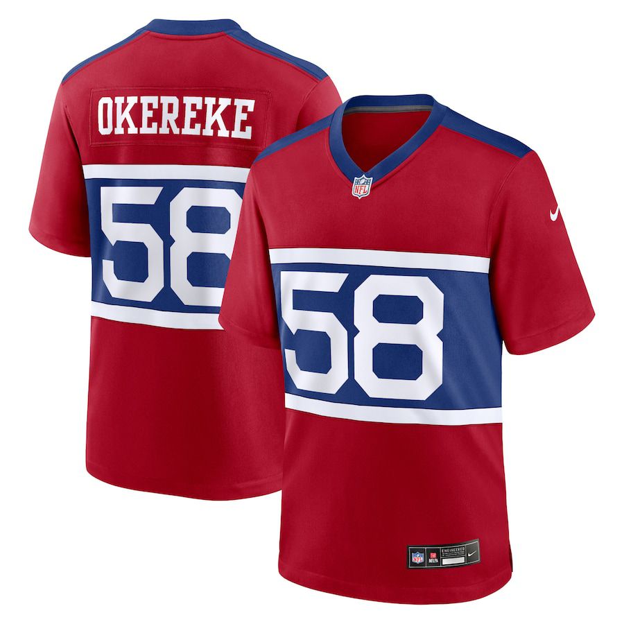 Men New York Giants #58 Bobby Okereke Nike Century Red Alternate Player Game NFL Jersey->new york giants->NFL Jersey